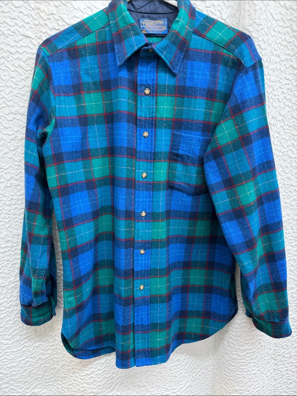 Vintage 70s 80s Pendleton Wool Ogilvie Hunting Plaid Field Sport Shirt Men's Med